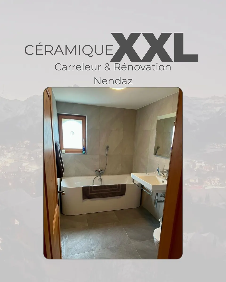 Terrasse en pierre naturelle ou carrelage antigélif posée à Nendaz par Céramique XXL
