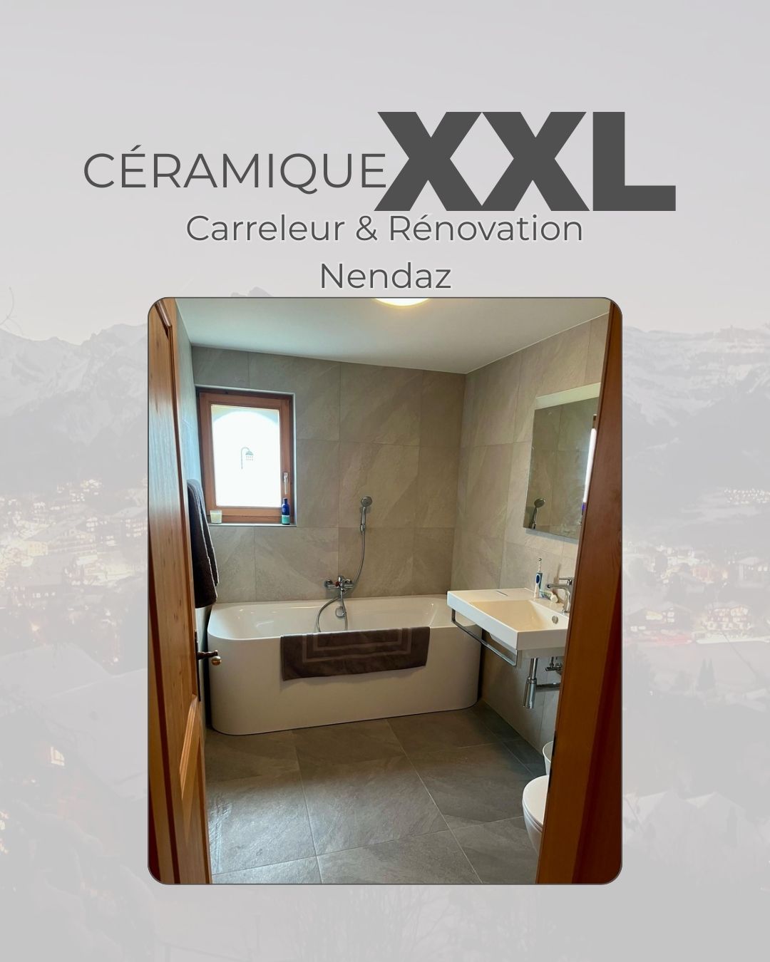 Terrasse en pierre naturelle ou carrelage antigélif posée à Nendaz par Céramique XXL